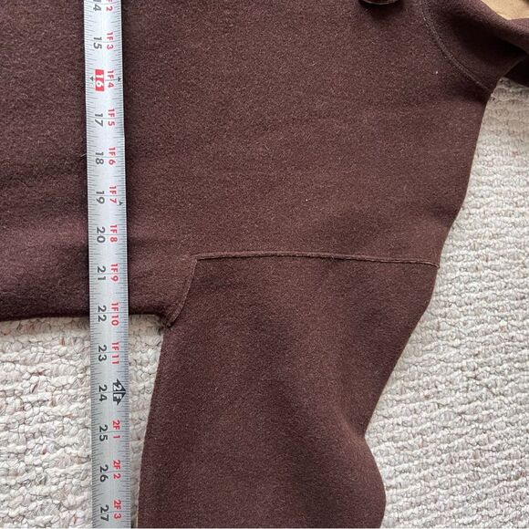 Lauren Ralph Lauren Wool Blend Brown Hooded Toggle Button Coat - Size Large - Picture 4 of 8